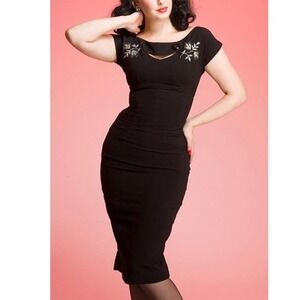 BETTIE PAGE BY TATYANA black Sierra pencil dress